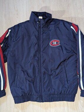 Old Time Hockey Montreal Canadiens Full Zip Jacket Navy Red Men's Large